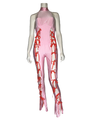 "Pink Laced Jumpsuit"